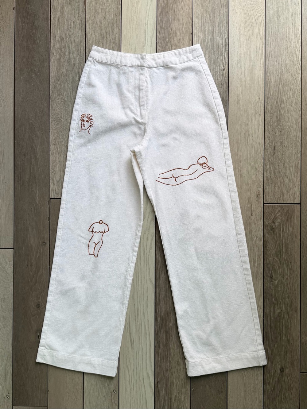 Paloma Wool White Embroidered Trousers